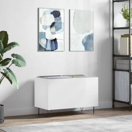 Glänzend weißer Sperrholz-Scheibenschrank 74,5 x 38 x 48 cm von vidaXL, CD- und DVD-Speicher - Ref: Foro24-831726, Preis: 36,...
