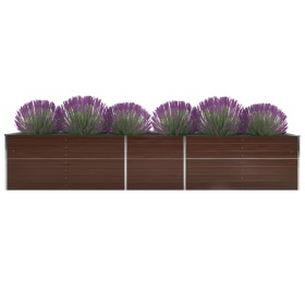 Arriate de jardín de acero galvanizado marrón 400x80x77 cm de vidaXL, Maceteros y jardineras - Ref: Foro24-47062, Precio: 143...