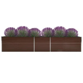 Braunes Gartenbett aus verzinktem Stahl, 400 x 80 x 77 cm von vidaXL, Töpfe und Pflanzgefäße - Ref: Foro24-47062, Preis: 139,...