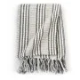Gray and white cotton striped blanket 160x210 cm by vidaXL, Blankets - Ref: Foro24-245328, Price: 26,35 €, Discount: %