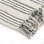 Gray and white cotton striped blanket 160x210 cm by vidaXL, Blankets - Ref: Foro24-245328, Price: 26,35 €, Discount: %