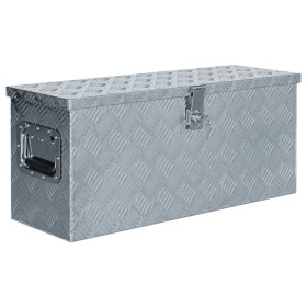 Caja de aluminio 76,5x26,5x33 cm cm plateada