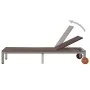 Brown synthetic rattan lounger with wheels by vidaXL, Loungers - Ref: Foro24-43974, Price: 146,23 €, Discount: %