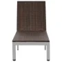 Brown synthetic rattan lounger with wheels by vidaXL, Loungers - Ref: Foro24-43974, Price: 146,23 €, Discount: %