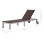 Braune Liege aus synthetischem Rattan mit Rollen von vidaXL, Liegen - Ref: Foro24-43974, Preis: 148,55 €, Rabatt: %