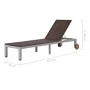 Brown synthetic rattan lounger with wheels by vidaXL, Loungers - Ref: Foro24-43974, Price: 146,23 €, Discount: %
