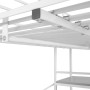 Cama alta con escritorio metal blanco y marrón 90x200 cm