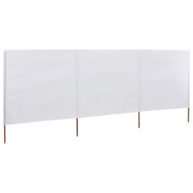 Beach windbreaker with 3 fabric panels 400x120 cm white by vidaXL, Umbrellas - Ref: Foro24-44539, Price: 36,99 €, Discount: %