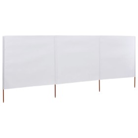 Paravientos de playa de 3 paneles de tela 400x120 cm blanco