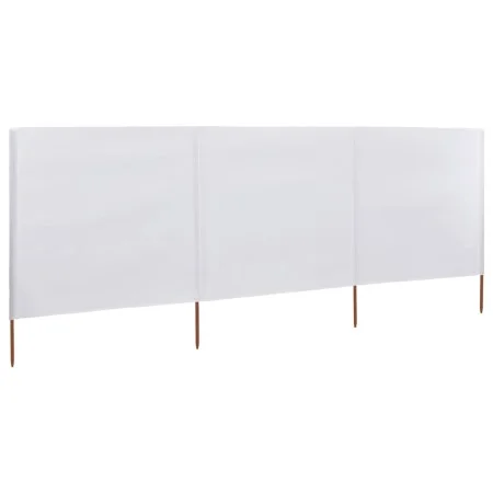 Beach windbreaker with 3 fabric panels 400x120 cm white by vidaXL, Umbrellas - Ref: Foro24-44539, Price: 35,36 €, Discount: %