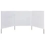 Beach windbreaker with 3 fabric panels 400x120 cm white by vidaXL, Umbrellas - Ref: Foro24-44539, Price: 35,36 €, Discount: %