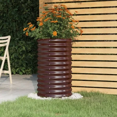 Brown powder coated steel planter 40x40x68cm by vidaXL, Pots and planters - Ref: Foro24-318850, Price: 30,60 €, Discount: %