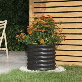 Steel planter with anthracite powder coating 40x40x36 cm by vidaXL, Pots and planters - Ref: Foro24-318846, Price: 33,32 €, D...