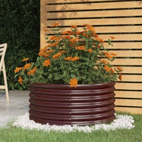 Brown powder coated steel planter 80x80x36 cm by vidaXL, Pots and planters - Ref: Foro24-318855, Price: 33,66 €, Discount: %