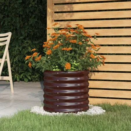 Brown powder coated steel planter 40x40x36 cm by vidaXL, Pots and planters - Ref: Foro24-318845, Price: 27,18 €, Discount: %