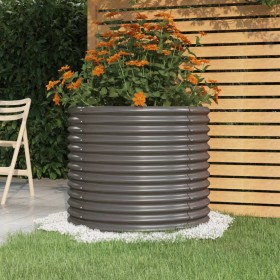 Gray powder coated steel planter 80x80x68 cm by vidaXL, Pots and planters - Ref: Foro24-318859, Price: 63,23 €, Discount: %