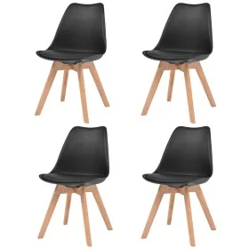 Esszimmerstühle 4 Einheiten aus schwarzem Kunststoff von vidaXL, Essstühle - Ref: Foro24-244788, Preis: 218,86 €, Rabatt: %