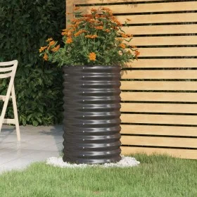 Steel planter with anthracite powder coating 40x40x68 cm by vidaXL, Pots and planters - Ref: Foro24-318851, Price: 34,19 €, D...