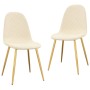 Sillas de comedor 2 unidades terciopelo blanco crema de vidaXL, Sillas de comedor - Ref: Foro24-325677, Precio: 135,90 €, Des...