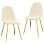 Sillas de comedor 2 unidades terciopelo blanco crema de vidaXL, Sillas de comedor - Ref: Foro24-325677, Precio: 151,90 €, Des...
