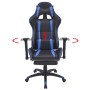 Silla de oficina racing reclinable con reposapiés azul de vidaXL, Sillas de oficina - Ref: Foro24-20166, Precio: 233,69 €, De...