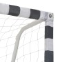 Portería de fútbol metal blanco y negro 300x160x90 cm