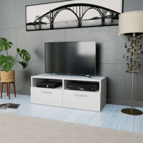 White engineered wood TV cabinet 95x35x36 cm by vidaXL, TV Furniture - Ref: Foro24-244867, Price: 72,01 €, Discount: %