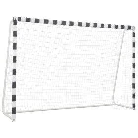 Schwarz-weißes Fußballtor aus Metall, 300 x 200 x 90 cm von vidaXL, Fußballtore - Ref: Foro24-91954, Preis: 139,19 €, Rabatt: %