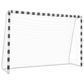 Schwarz-weißes Fußballtor aus Metall, 300 x 200 x 90 cm von vidaXL, Fußballtore - Ref: Foro24-91954, Preis: 134,18 €, Rabatt: %