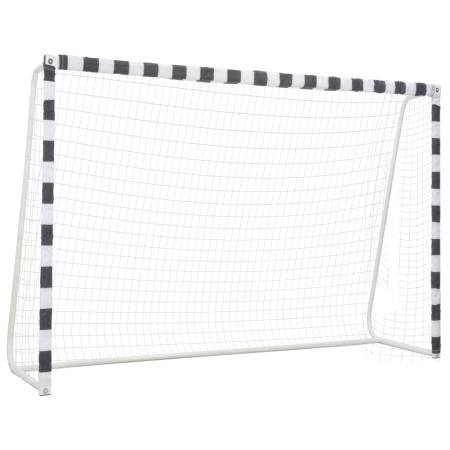 Schwarz-weißes Fußballtor aus Metall, 300 x 200 x 90 cm von vidaXL, Fußballtore - Ref: Foro24-91954, Preis: 134,18 €, Rabatt: %