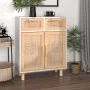 Solid pine wood and natural white rattan sideboard 60x30x75 cm by vidaXL, Sideboards - Ref: Foro24-345636, Price: 134,14 €, D...