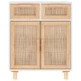 Sideboard aus massivem Kiefernholz und naturweißem Rattan, 60 x 30 x 75 cm von vidaXL, Sideboards - Ref: Foro24-345636, Preis...