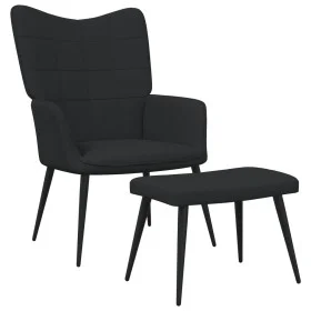 Relaxsessel mit Fußstütze aus schwarzem Stoff von vidaXL, Sessel - Ref: Foro24-327958, Preis: 118,43 €, Rabatt: %
