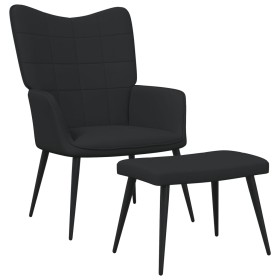 Sillón de relax con reposapiés tela negro de vidaXL, Sillones - Ref: Foro24-327958, Precio: 120,29 €, Descuento: %