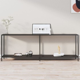 Black tempered glass console table 220x35x75.5 cm by vidaXL, Side tables - Ref: Foro24-331711, Price: 137,30 €, Discount: %