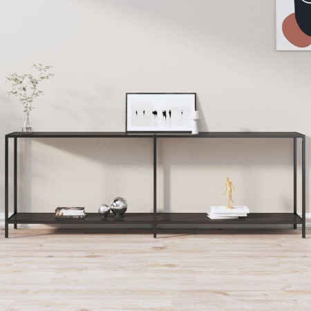 Black tempered glass console table 220x35x75.5 cm by vidaXL, Side tables - Ref: Foro24-331711, Price: 137,30 €, Discount: %