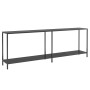 Black tempered glass console table 220x35x75.5 cm by vidaXL, Side tables - Ref: Foro24-331711, Price: 137,30 €, Discount: %