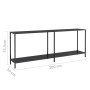 Black tempered glass console table 220x35x75.5 cm by vidaXL, Side tables - Ref: Foro24-331711, Price: 137,30 €, Discount: %