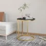 Side table with black tempered glass and gold, 45 cm. by vidaXL, Side tables - Ref: Foro24-331662, Price: 58,00 €, Discount: %