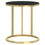 Mesa auxiliar vidrio templado negro y dorado 45 cm de vidaXL, Mesas auxiliares - Ref: Foro24-331662, Precio: 57,70 €, Descuen...