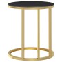 Beistelltisch aus gehärtetem Glas in Schwarz und Gold 45 cm von vidaXL, Seitentische - Ref: Foro24-331662, Preis: 46,05 €, Ra...