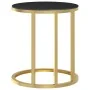 Side table with black tempered glass and gold, 45 cm. by vidaXL, Side tables - Ref: Foro24-331662, Price: 58,00 €, Discount: %