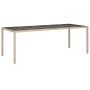 Gartentisch aus gehärtetem Glas PE Rattan beige 250x100x75 cm von vidaXL, Gartentische - Ref: Foro24-316728, Preis: 197,33 €,...