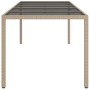 Garden table with tempered glass and beige PE rattan 250x100x75 cm by vidaXL, Garden tables - Ref: Foro24-316728, Price: 197,...