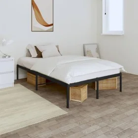 Black metal bed frame 120x190 cm by vidaXL, Beds and slatted bases - Ref: Foro24-350843, Price: 114,05 €, Discount: %
