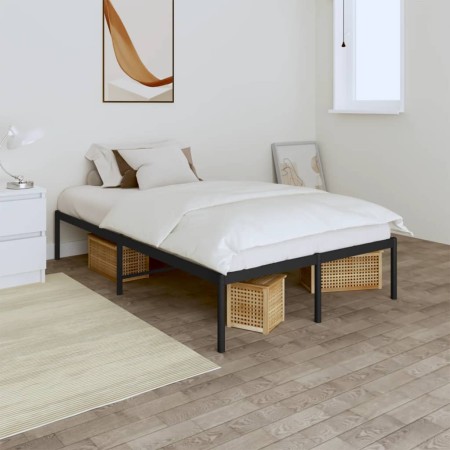 Schwarzer Metallbettrahmen 120x200 cm von vidaXL, Betten und Lattenroste - Ref: Foro24-350844, Preis: 108,10 €, Rabatt: %