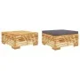 Garden furniture set 2 pieces solid teak wood by vidaXL, Modular outdoor sofas - Ref: Foro24-319170, Price: 249,45 €, Discoun...