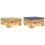 Juego de muebles de jardín 2 piezas madera maciza de teca de vidaXL, Sofás modulares de exterior - Ref: Foro24-319170, Precio...
