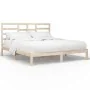 Estructura de cama de madera maciza 200x200 cm de vidaXL, Camas y somieres - Ref: Foro24-3105815, Precio: 126,64 €, Descuento: %