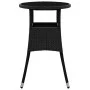 Gartentisch aus gehärtetem Glas und schwarzem synthetischem Rattan Ø60x75 cm von vidaXL, Gartentische - Ref: Foro24-310598, P...